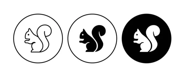 Squirrel Icon Editable Stroke Line Template Design Cute Animal Silhouette — Wektor stockowy