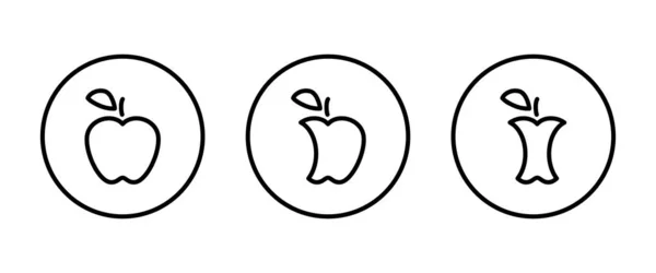Apple Vector Icon Apple Fruit Icons Button Vector Sign Symbol — Stock Vector