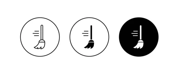 Balai Nettoyage Poussière Balai Signe Symbole Logo Illustration Touche Modifiable — Image vectorielle