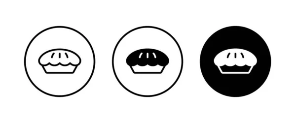 Taart Pictogram Knop Vector Teken Symbool Logo Illustratie Bewerkbare Slag — Stockvector