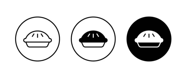 Icône Tarte Bouton Vecteur Signe Symbole Logo Illustration Coup Modifiable — Image vectorielle