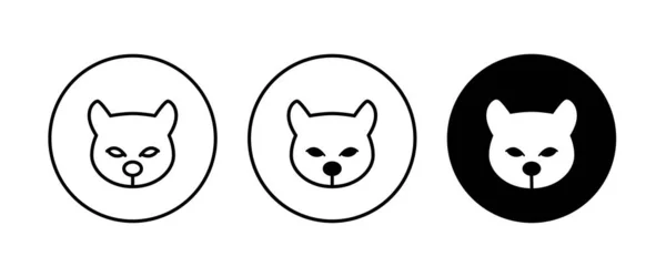 Icône Tête Chat Bouton Icônes Chaton Vecteur Signe Symbole Logo — Image vectorielle