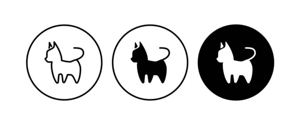 Εικονίδιο Γάτας Εικονίδια Γατάκι Κουμπί Διάνυσμα Πινακίδα Σύμβολο Λογότυπο Εικονογράφηση — Διανυσματικό Αρχείο