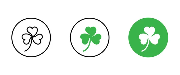 Icono Trébol Trefoil Hoja Trébol Blanco Símbolo Irlanda Ilustración Vectorial — Vector de stock