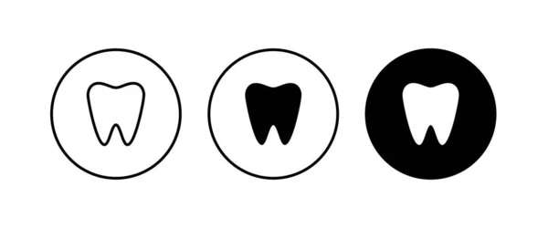 Zahn Symbol Zahnpflege Element Der Zahnheilkunde Symbole Taste Vektor Zeichen — Stockvektor