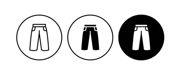 采购产品裤子图标 慢跑者 斜纹棉布或裤子向量 可编辑笔划 平的设计风格隔离在白色 — 图库矢量图片