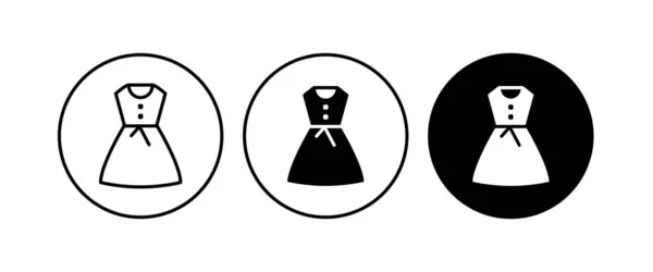 イブニングドレスのアイコン ガウンドレス 女性の服 ファッションアイコンの概念ベクトル サイン シンボル イラスト 編集可能なストローク フラットデザインスタイルは白に隔離 — ストックベクタ