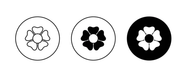 花のアイコンボタン ベクトル イラスト 編集可能なストローク 白に隔離されたフラットデザインスタイル — ストックベクタ