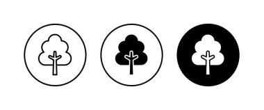 ağaç simgesi, orman simgesi simgesi, vektör, işaret, sembol, logo, illüstrasyon, düzenlenebilir vuruş, düz tasarım biçimi beyaz üzerine izole edilmiş