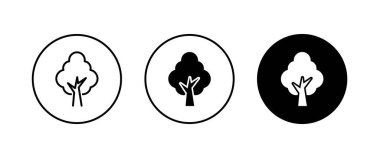 ağaç simgesi, orman simgesi simgesi, vektör, işaret, sembol, logo, illüstrasyon, düzenlenebilir vuruş, düz tasarım biçimi beyaz üzerine izole edilmiş