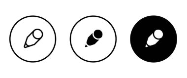 Kalem Simgesi. Kalem, eğitim, yazar, metin yazma simgeleri, vektör, işaret, logo, illüstrasyon, düzenlenebilir vuruş, düz tasarım biçimi beyaz çizgisel piktogram üzerinde izole edilmiş