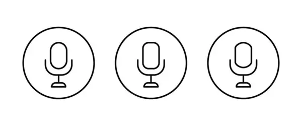 Ikony Mikrofonu Przycisk Wektor Znak Symbol Logo Ilustracja Skok Edytowalny — Wektor stockowy