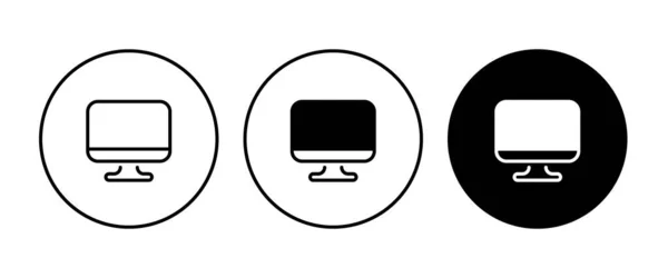 Monitor Icon Computerbildschirm Logo Des Fernsehers Für Mobiles Konzeptzeichen Symbol — Stockvektor