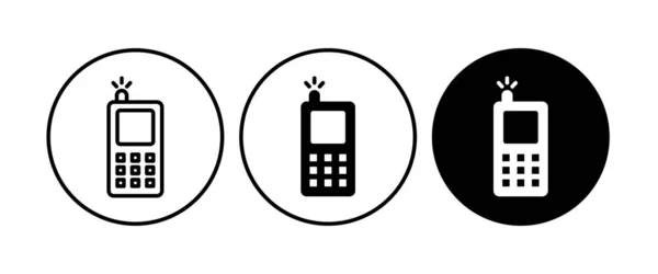 电话图标 智能手机图标按钮 可编辑笔划 白色线形象形文字隔离的平面设计风格 — 图库矢量图片