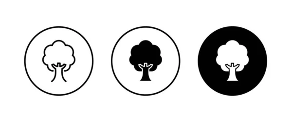 Icono Del Árbol Botón Del Icono Del Bosque Vector Signo — Vector de stock