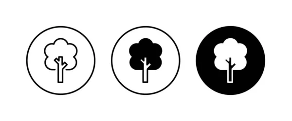 Träd Ikon Skog Ikon Knapp Vektor Tecken Symbol Logotyp Illustration — Stock vektor