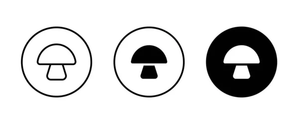 Champignon Icône Champignon Bouton Vecteur Signe Symbole Logo Illustration Trait — Image vectorielle