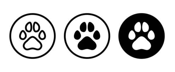 Paw Print Icon Cat Pawprint Animal Tracks Logo Animal Footprint — Stock Vector