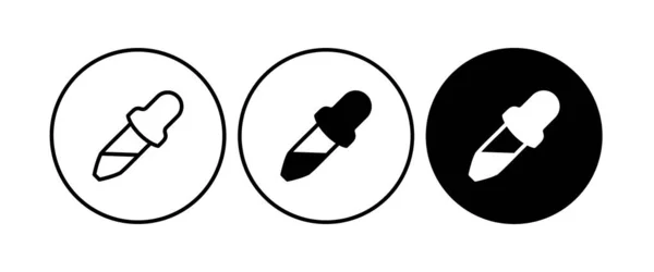 Eye Dropper Icon Pipette Medicine Dropper Vector Sign Symbol Logo — Stock Vector