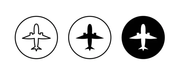 Plane Aircraft Airplane Travel Air Plane Flight Icons Button Vector — Stock Vector