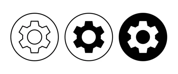 设置图标 帮助选项帐户 Cogwheel 机制图标按钮 可编辑笔划 白色隔离 — 图库矢量图片