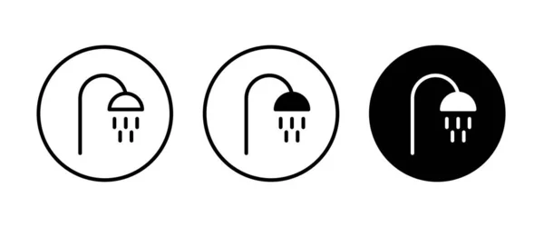 Εικόνα Ντους Κουμπί Εικονίδιο Μπάνιο Διάνυσμα Σημάδι Σύμβολο Λογότυπο Εικονογράφηση — Διανυσματικό Αρχείο
