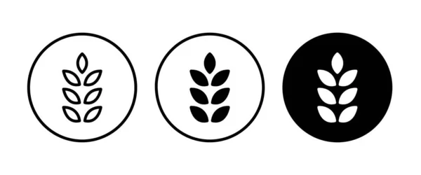 Значок Колосьями Икона Глютена Лист Пшеницы Сельское Хозяйство — стоковый вектор