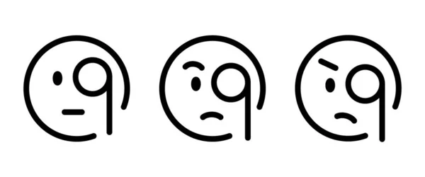 Mosolyogj Monoklival Ikon Arc Látható Visel Monokli Emoji Lapos Ikon — Stock Vector