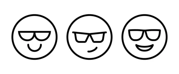 Przystojny Wyraz Twarzy Okulary Przeciwsłoneczne Słodkie Okulary Przeciwsłoneczne Ikoną Czatu — Wektor stockowy