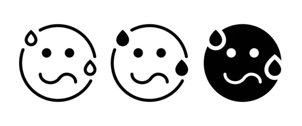 Trött Svettansikte Emoticon Ikonen — Stock vektor