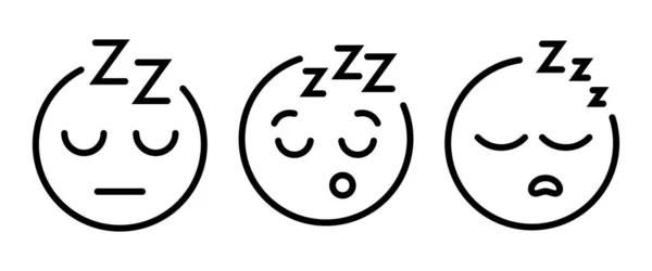 Emoticono Sobre Fondo Blanco Ilustración Del Vector Emoji Dormido Emoji — Vector de stock