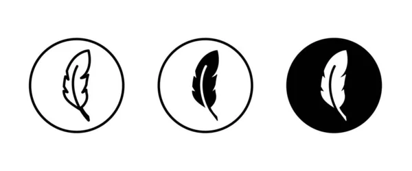 Feder Symbol Vektor Zeichen Symbol Logo Illustration Editierbarer Strich Flacher — Stockvektor
