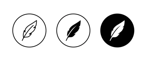 Feder Symbol Vektor Zeichen Symbol Logo Illustration Editierbarer Strich Flacher — Stockvektor