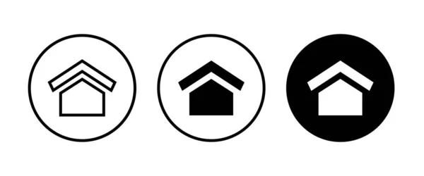 家のアイコン ホームアイコンボタン ベクトル イラスト 編集可能なストローク 白に隔離されたフラットデザインスタイル — ストックベクタ