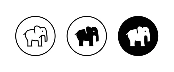 Gajah Liar Ikon Vektor Hewan Tanda Simbol Logo Ilustrasi Disunting - Stok Vektor