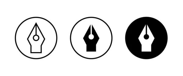 Schreibwerkzeug Cursor Füllfederfeder Glyphen Vektor Zeichen Symbol Logo Illustration Editierbarer — Stockvektor