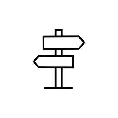 İşaret çubuğu simgesi, bilgi, yön, ok vektörü, işaret, sembol, logo, illüstrasyon, düzenlenebilir vuruş, düz tasarım biçimi beyaz çizgide izole edilmiş