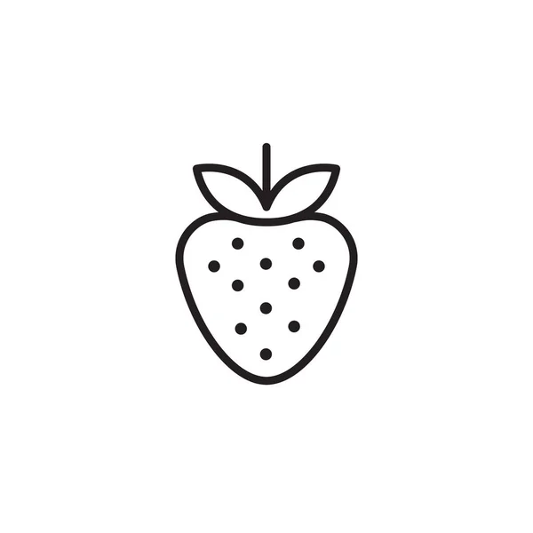 Garden Strawberry Fruit Icon Strawberries Icons Vector Sign Symbol Logo — Stock Vector