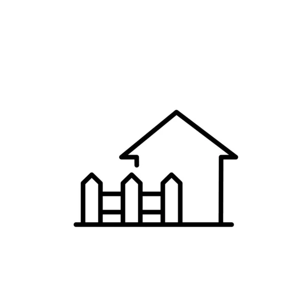 Zaunsymbol Yard Icons Vektor Zeichen Symbol Logo Illustration Editierbarer Strich — Stockvektor
