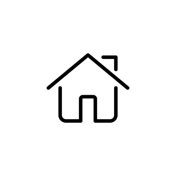 家のアイコン ホームアイコンボタン ベクトル イラスト 編集可能なストローク 白に隔離されたフラットデザインスタイル — ストックベクタ
