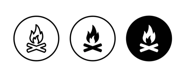 Fire Flame Icon Vector Sign Symbol Logo Illustration Editable Stroke — Image vectorielle