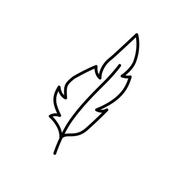 Tüy ikon vektörü, işaret, sembol, logo, illüstrasyon, düzenlenebilir vuruş, düz dizayn biçimi beyaz doğrusal izole edilmiş