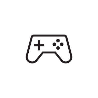 Asgari Oyun Sembolü - Akımlı Modern Oyunlar - Kablosuz Denetleyici Simgesi, Oyun Defteri veya Oyun Defteri Simgesi vektörü, işaret, sembol, logo, illüstrasyon, düzenlenebilir vuruş, beyaz üzerine izole edilmiş düz tasarım biçimi