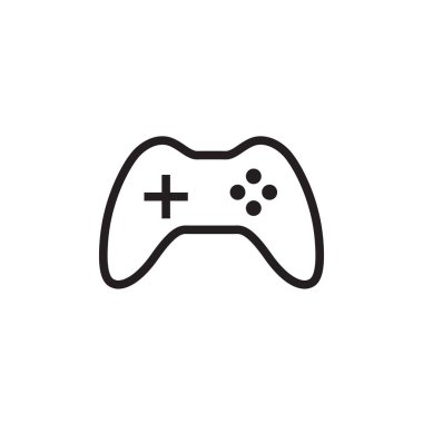 Asgari Oyun Sembolü - Akımlı Modern Oyunlar - Kablosuz Denetleyici Simgesi, Oyun Defteri veya Oyun Defteri Simgesi vektörü, işaret, sembol, logo, illüstrasyon, düzenlenebilir vuruş, beyaz üzerine izole edilmiş düz tasarım biçimi