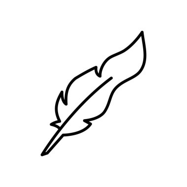 Tüy ikon vektörü, işaret, sembol, logo, illüstrasyon, düzenlenebilir vuruş, düz dizayn biçimi beyaz doğrusal izole edilmiş