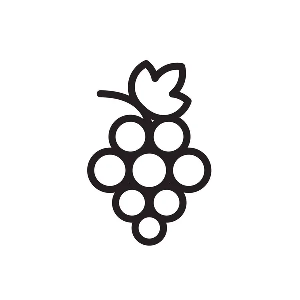 Grape Icon Food Fruits, bunches of grapes icons editable stroke, flat design style isolated on white