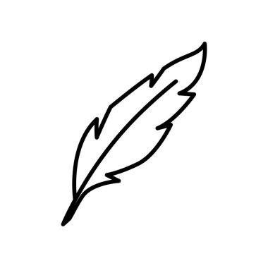 Tüy ikon vektörü, işaret, sembol, logo, illüstrasyon, düzenlenebilir vuruş, düz dizayn biçimi beyaz doğrusal izole edilmiş