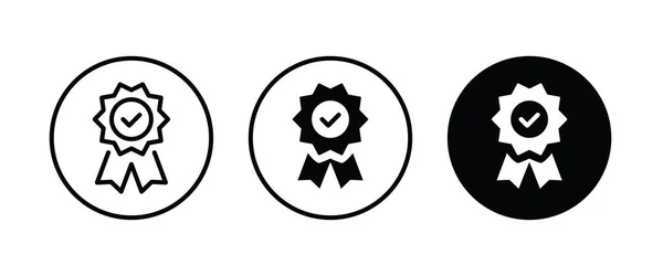 Geprüftes Oder Zertifiziertes Medaillensymbol Flachem Design Rosetten Symbol Prämienvektor Zeichen — Stockvektor