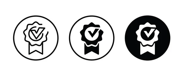 Approved Certified Medal Icon Flat Design Rosette Icon Award Vector — 스톡 벡터