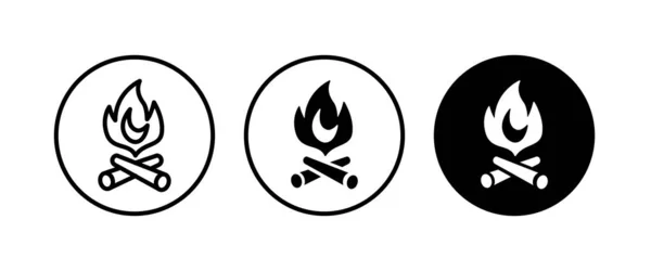 Fire Flame Icon Vector Sign Symbol Logo Illustration Editable Stroke — Stockvektor